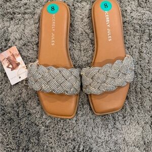 Sincerely Jules Silver Braided Sandals